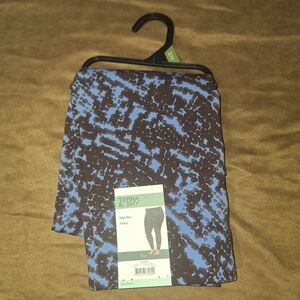Terra & Sky Blue and Black Patterned Leggings